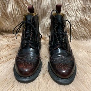 Dr. Martens cherry red patent leather